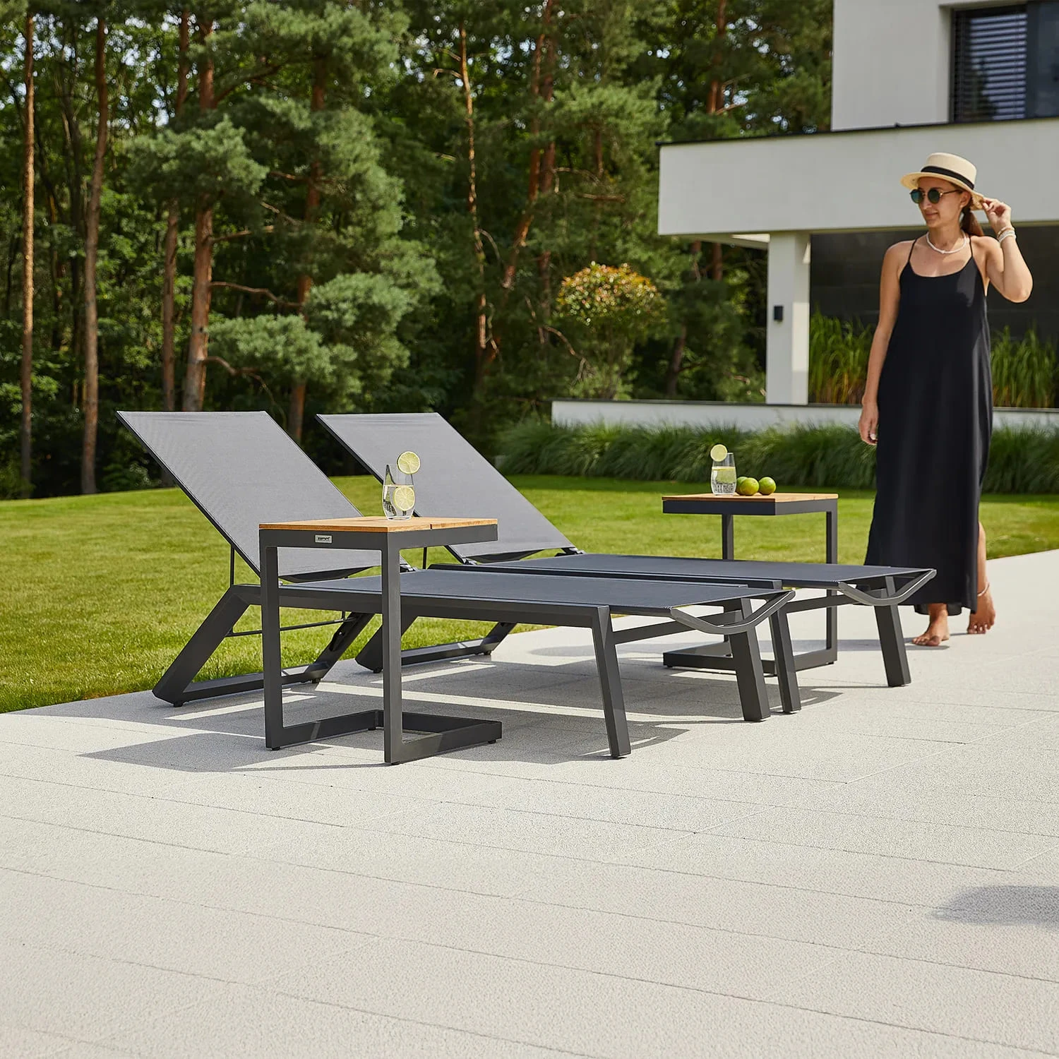 Приставной столик GRENADA Teak Антрацит