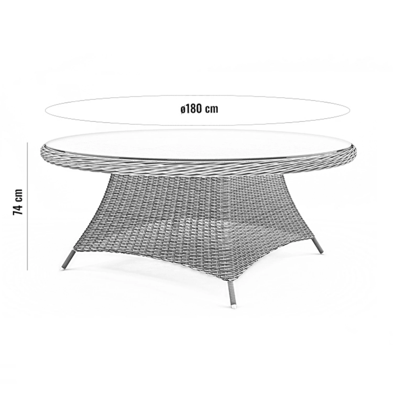 Обеденный комплект RONDO 180 + LEONARDO Серый