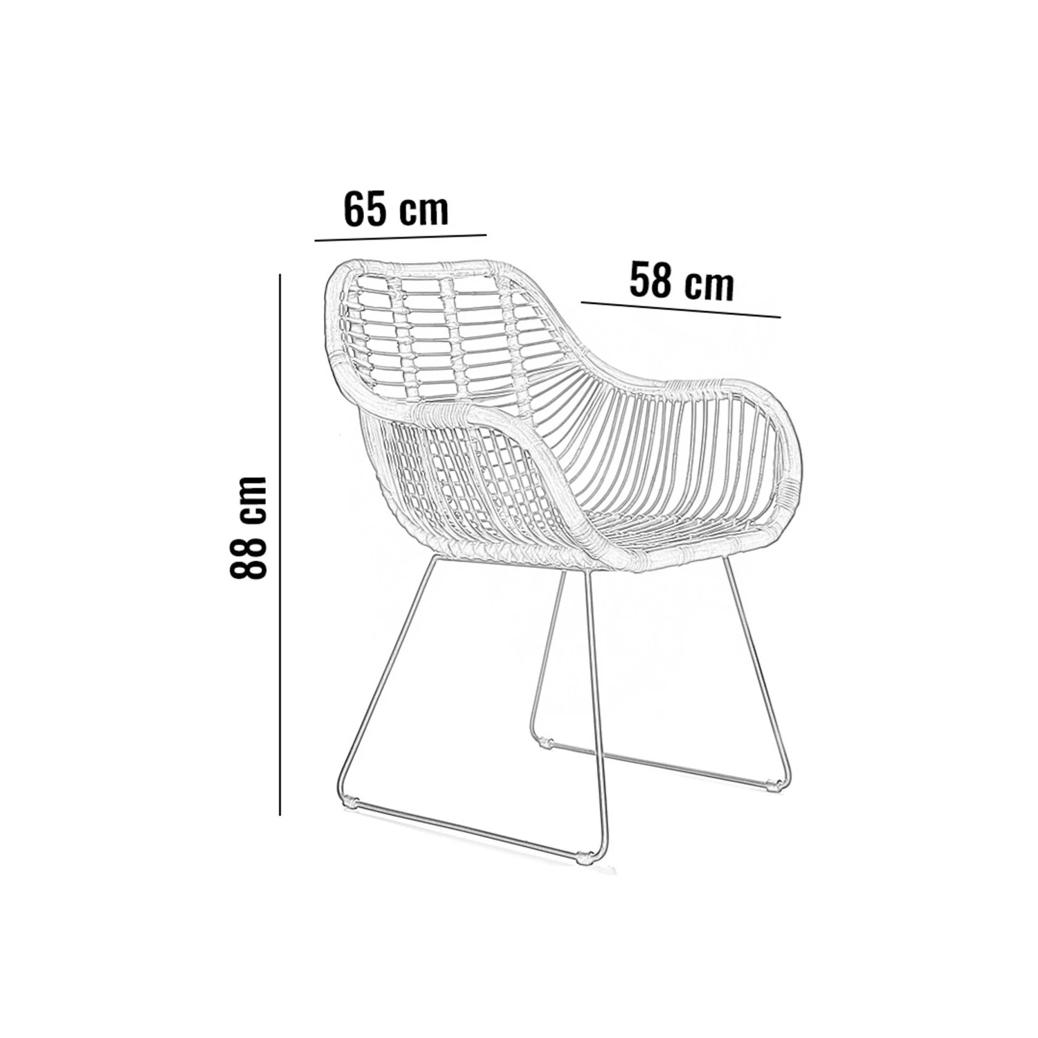 Ретро-кресло из натурального ротанга LAVAL