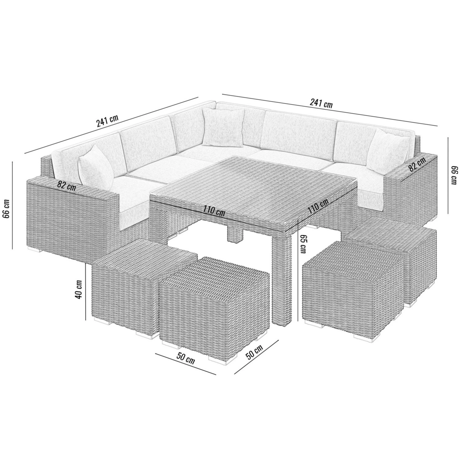 Обеденный комплект MILANO IV Серый