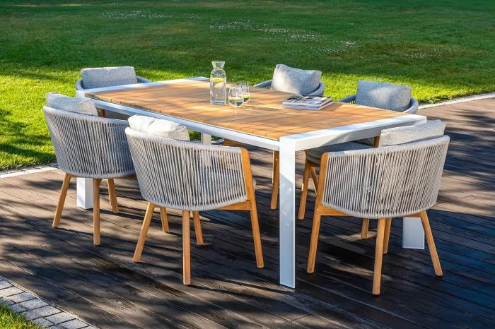 Обеденный комплект MURO + HAVEN Teak 6 Белый