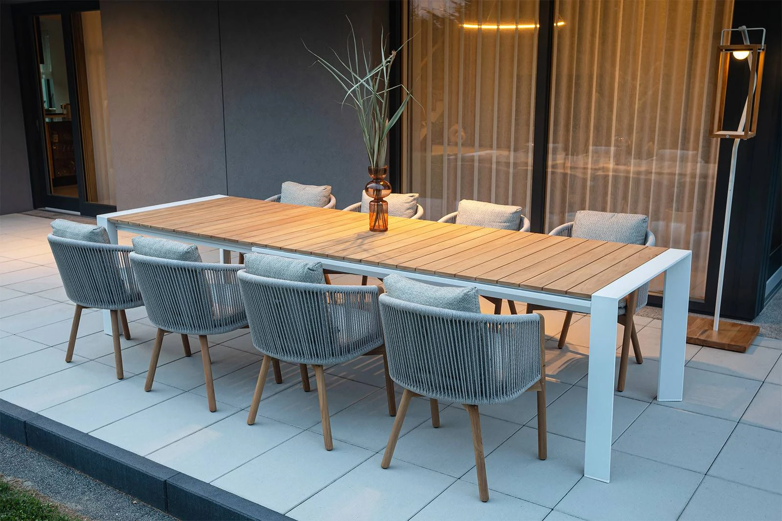 Обеденный комплект MURO + HAVEN Teak 8 Белый