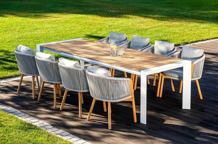 Обеденный комплект MURO + HAVEN Teak 8 Белый