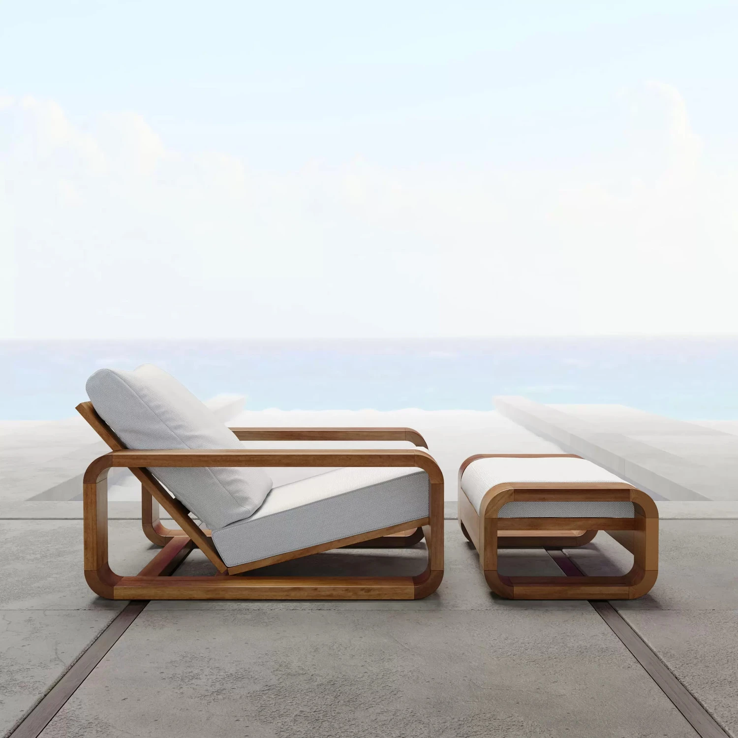 Кресло с пуфом CASSIA из дуба