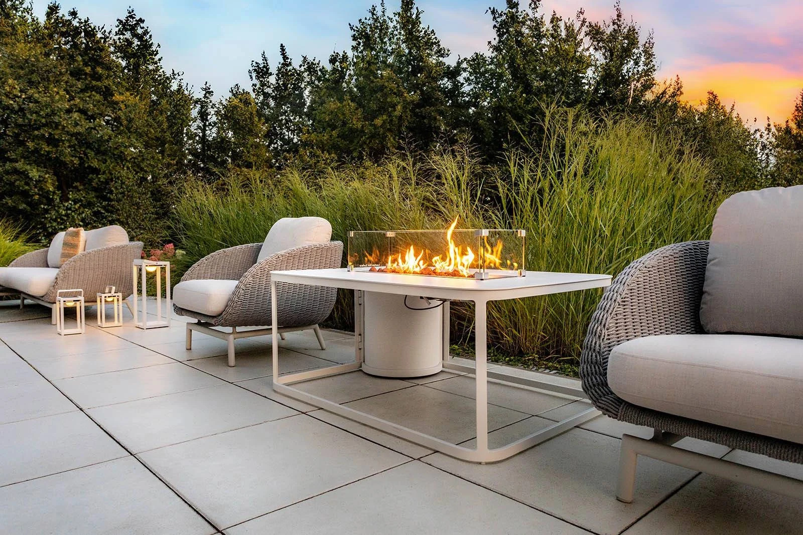 Стол-очаг FOGO прямоугольный, белый