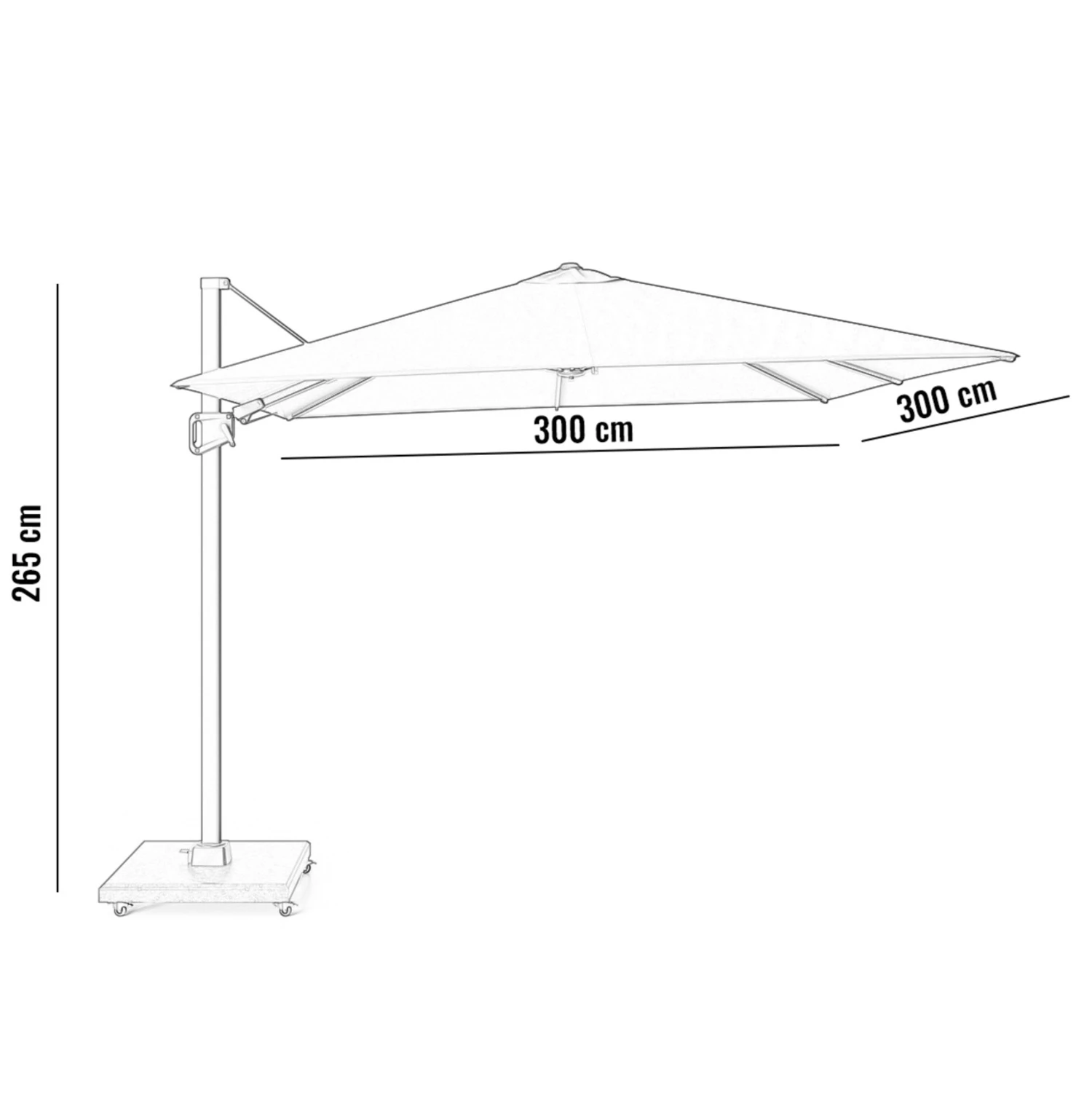 Садовый зонт CHALLENGER T² Premium 3x3 Havanna