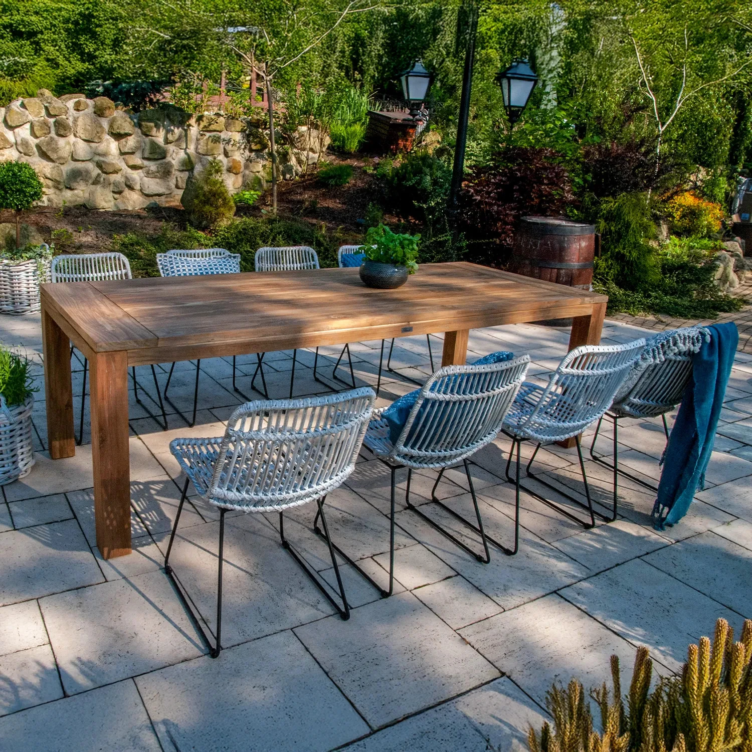 Стул из выбеленного натурального ротанга DINAN