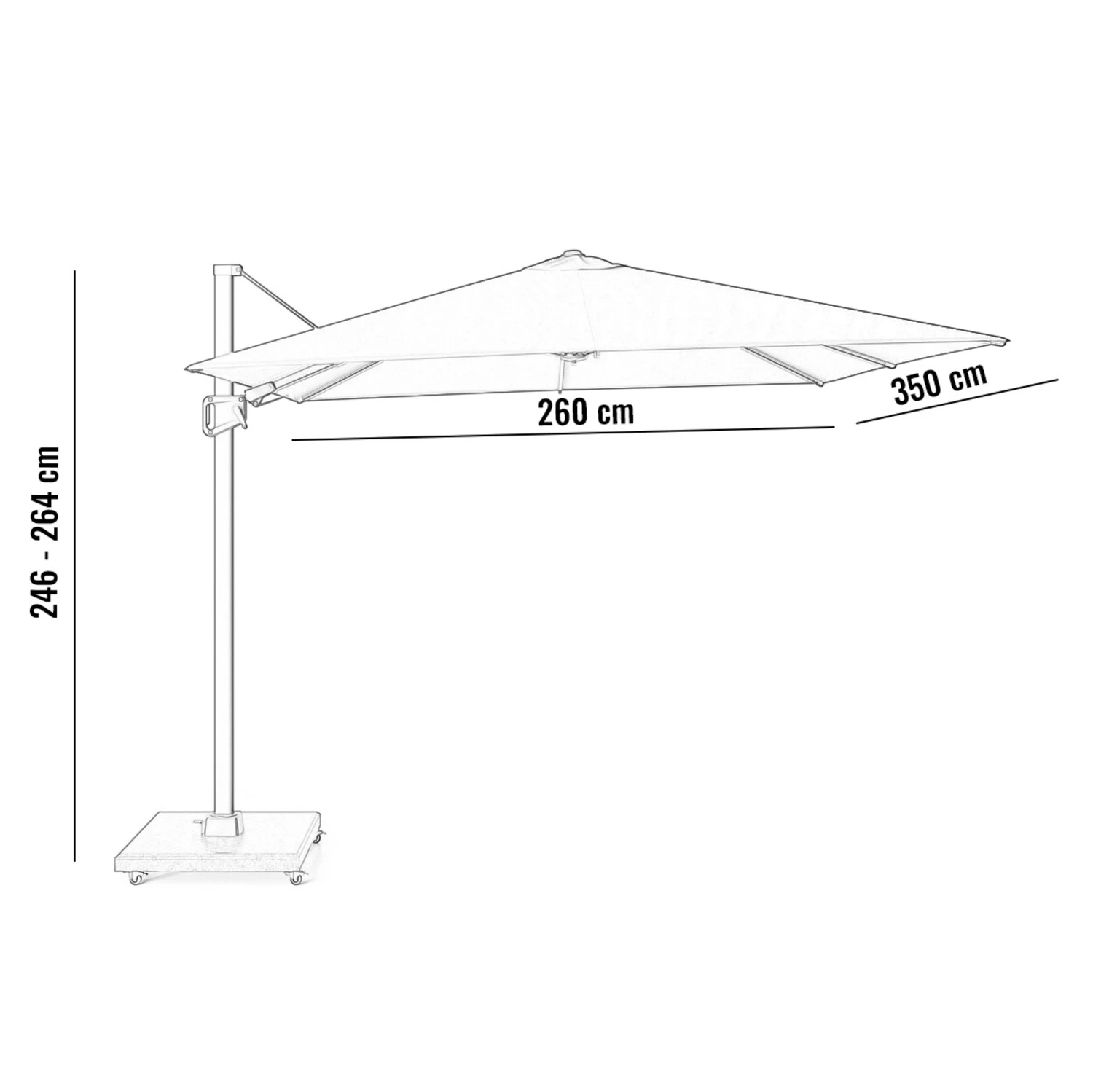 Садовый зонт ​​​​​​CHALLENGER T² Premium 3,5х2,6 Manhattan