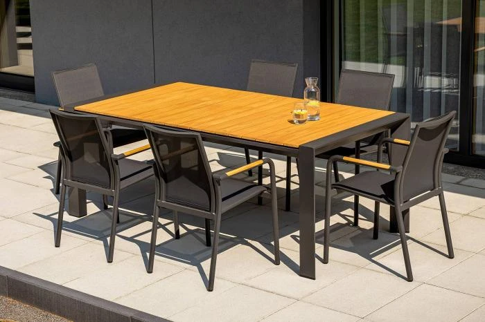 Обеденный комплект MURO + SOLLER Teak 6 Антрацит