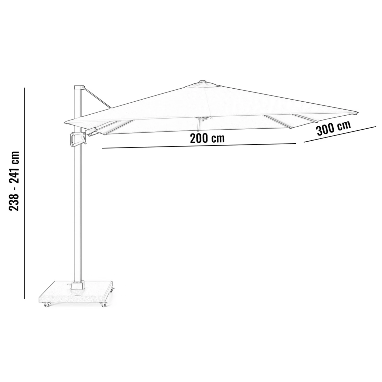 Садовый зонт VOYAGER T¹ 3x2 Antracite