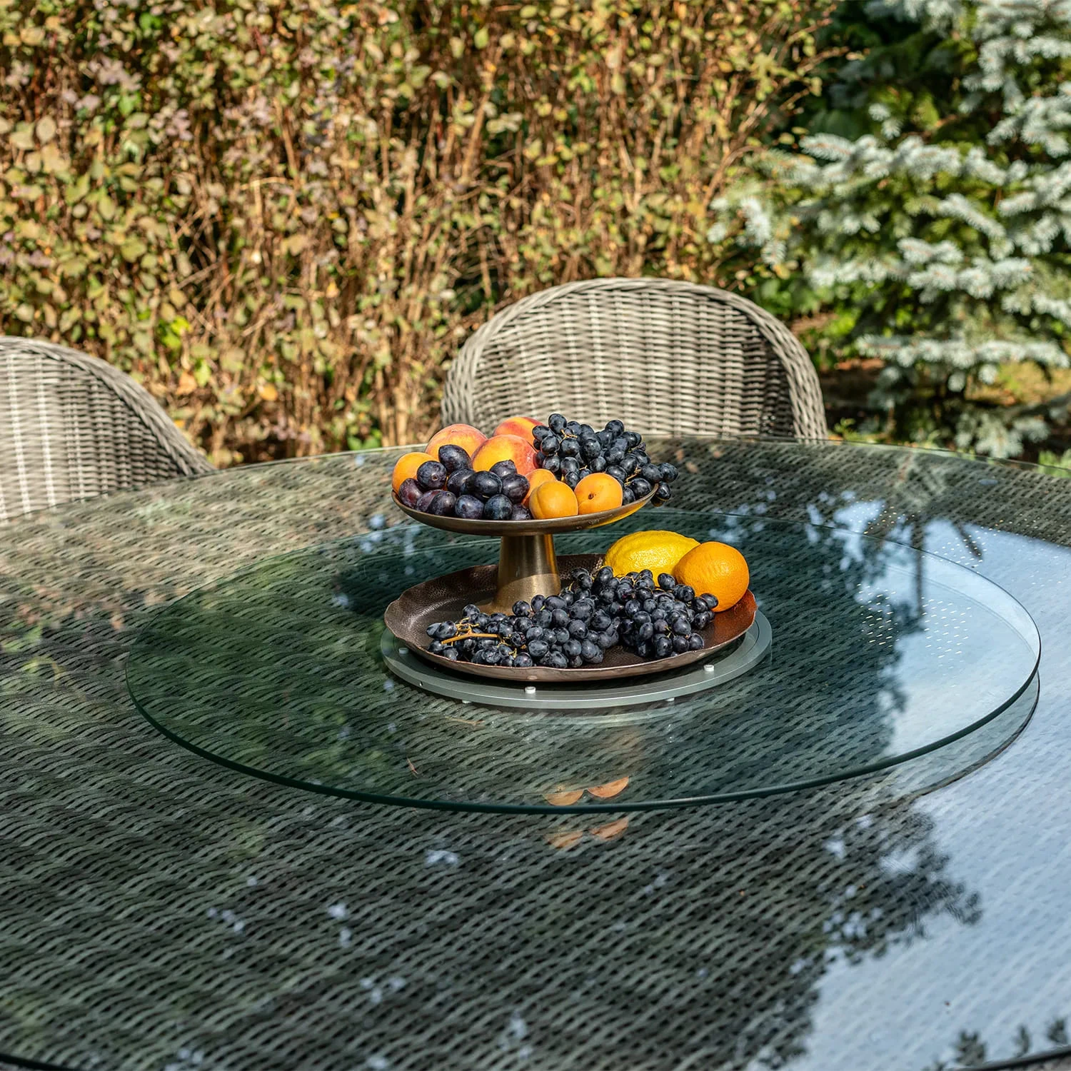 Обеденный комплект RONDO 180 + LEONARDO Серый