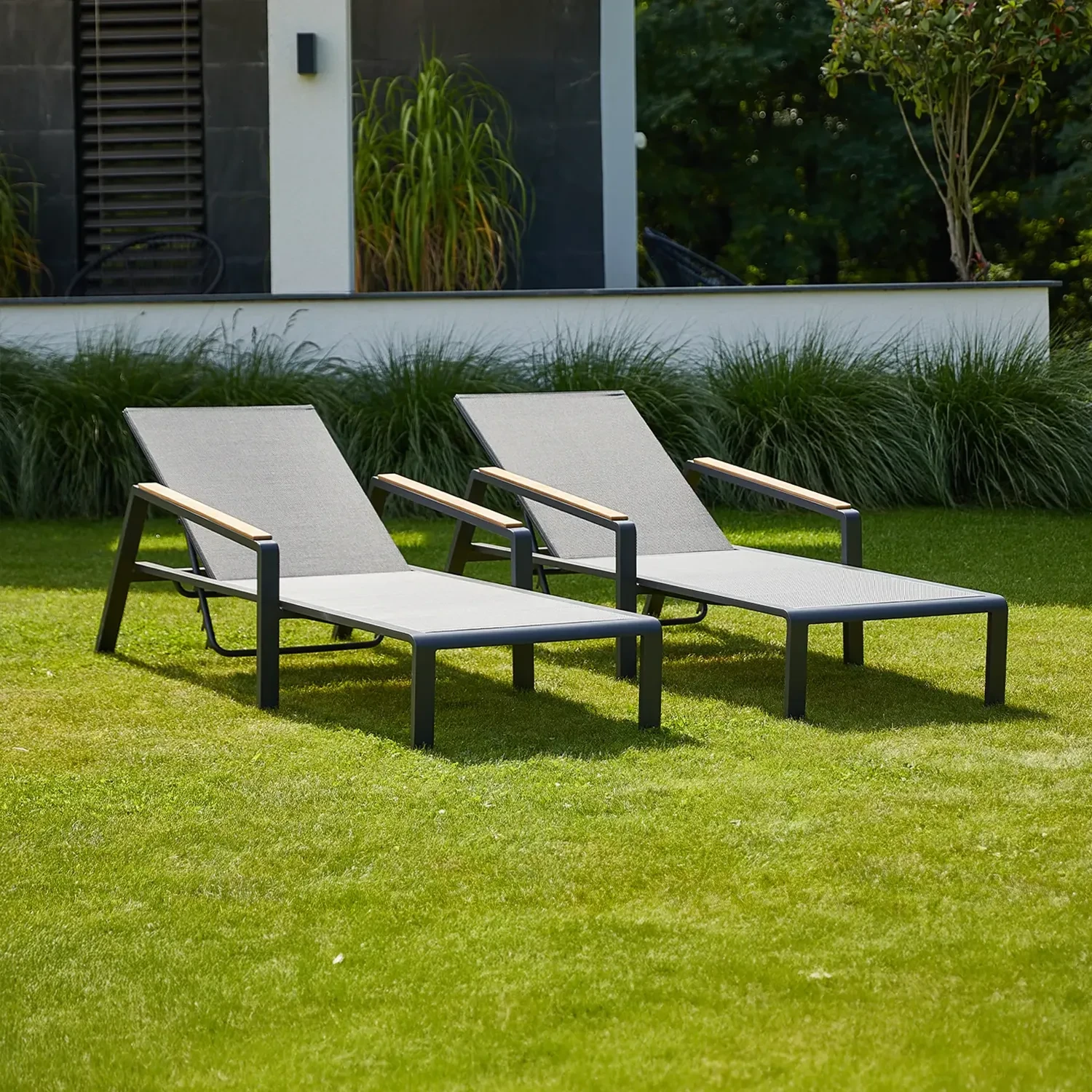 Шезлонг CORDOBA TEAK Антрацит