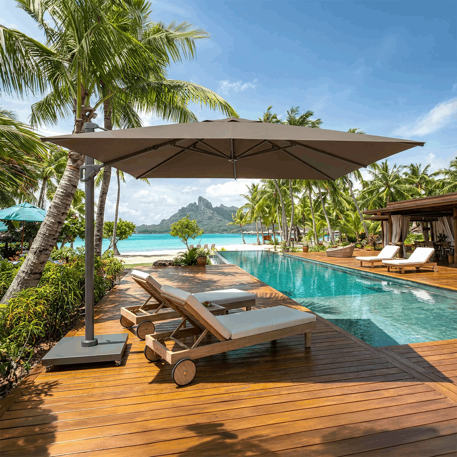 Садовый зонт CHALLENGER T² Premium 3,5x2,6 Havana