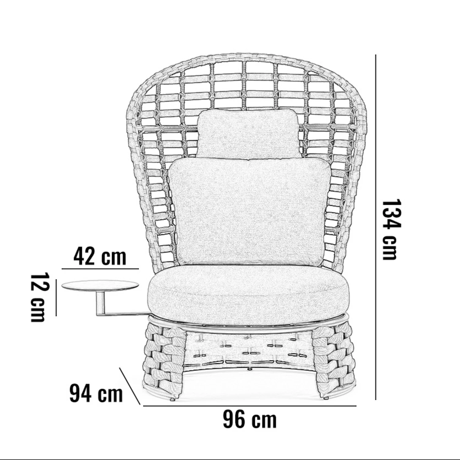 Кресло для отдыха со столиком NOBLE Антрацит