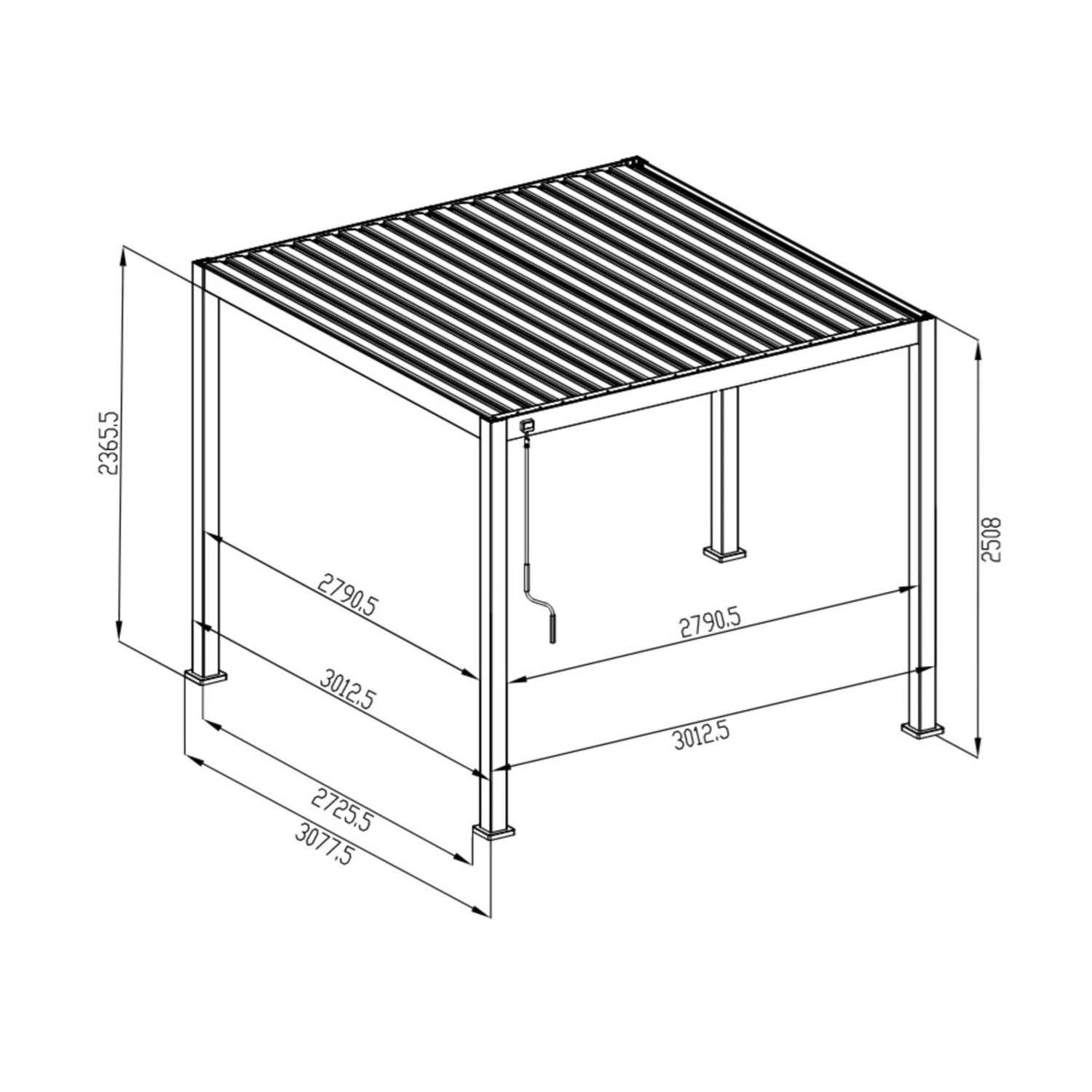Пергола для террасы PERARA 3x3 White