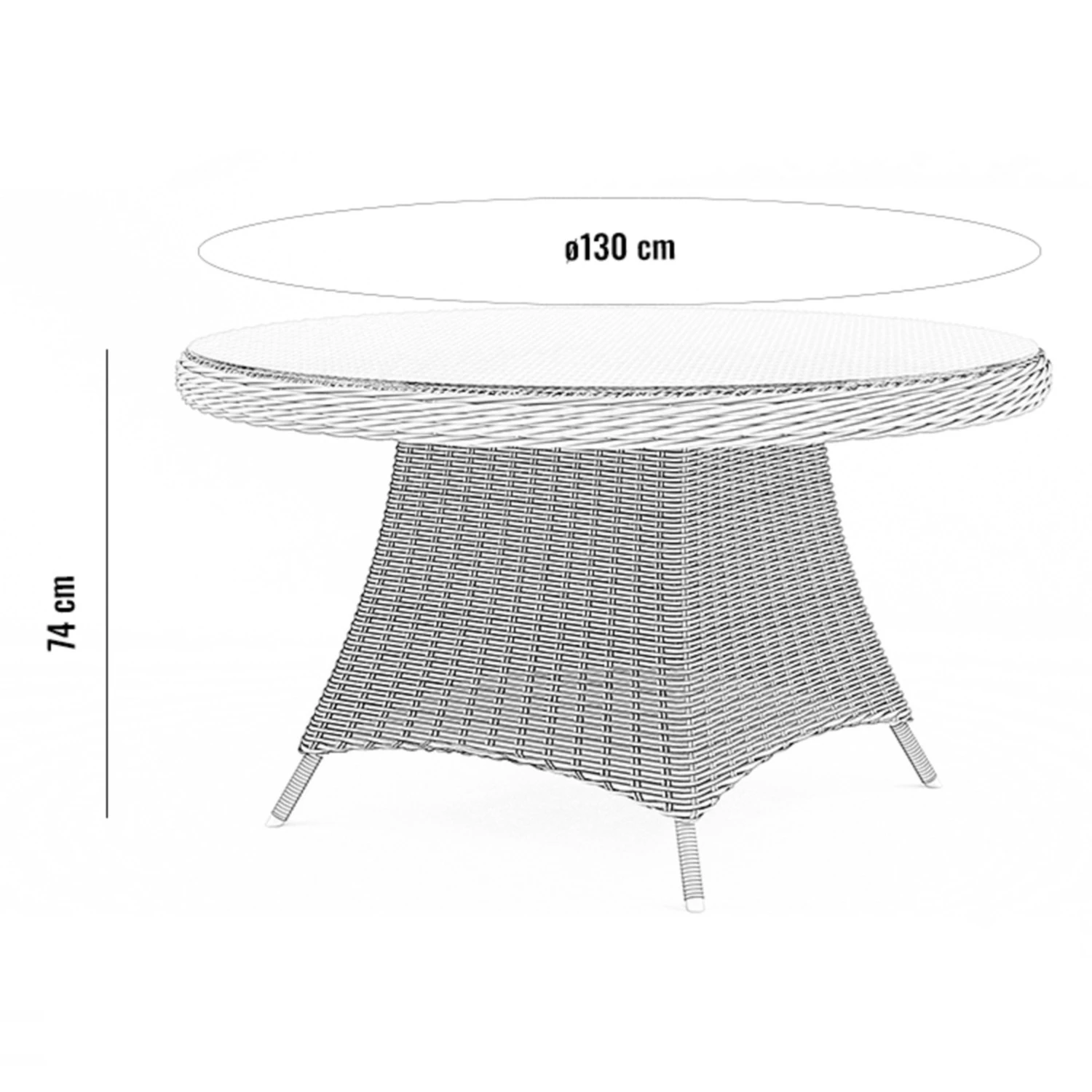 Обеденный комплект RONDO 130 + AMANDA Песочный