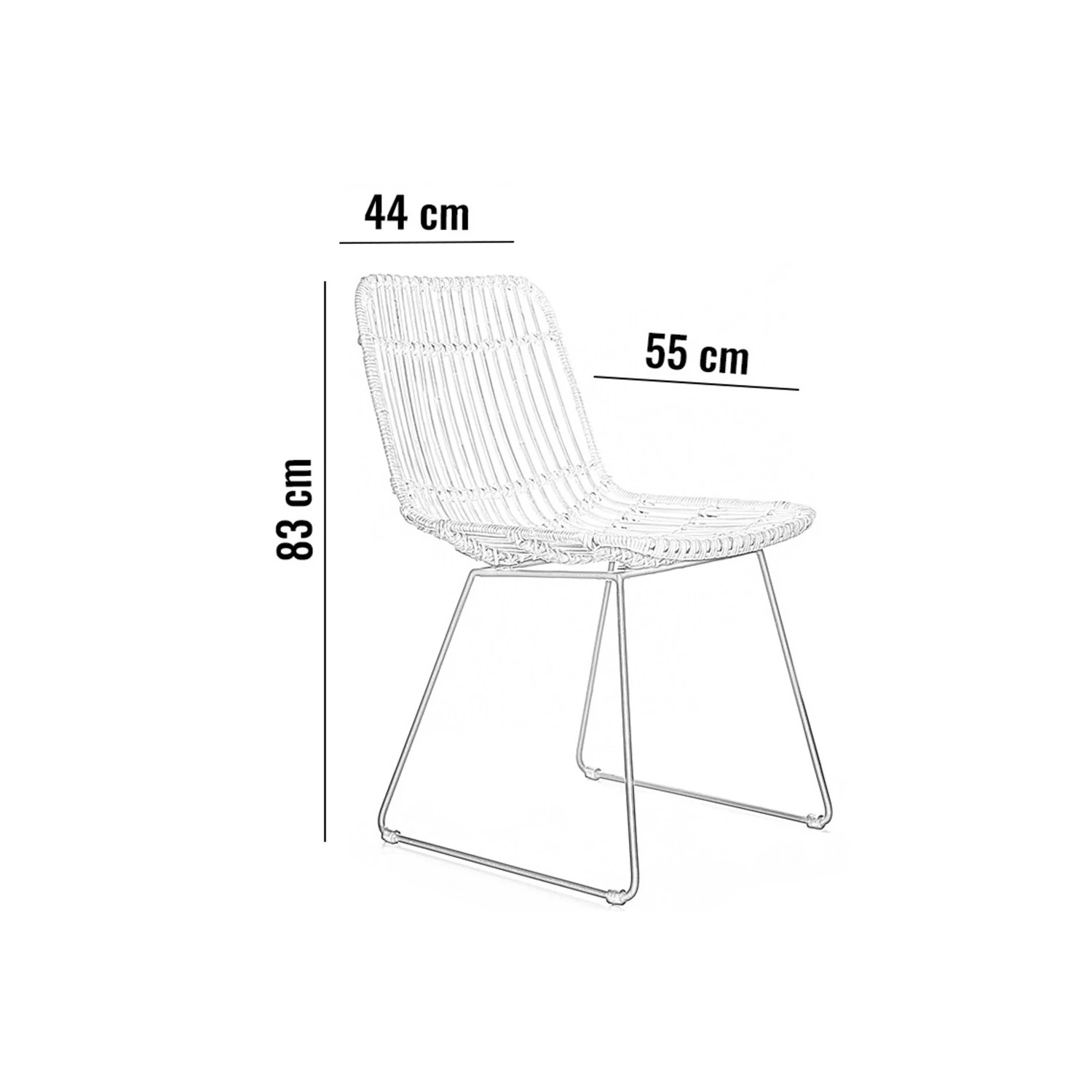Стул из выбеленного натурального ротанга DINAN