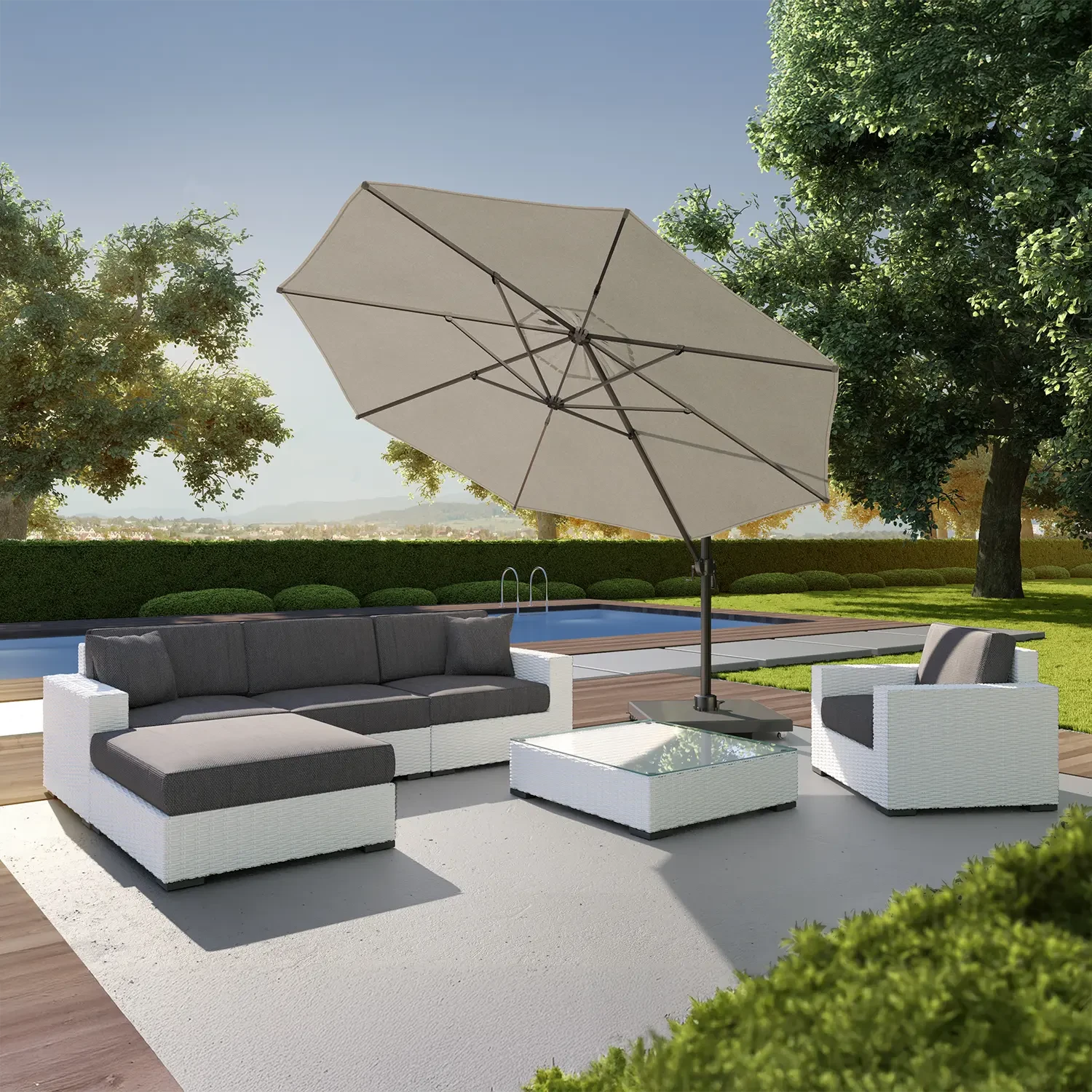 Садовый зонт VOYAGER T¹ Ø3 Taupe