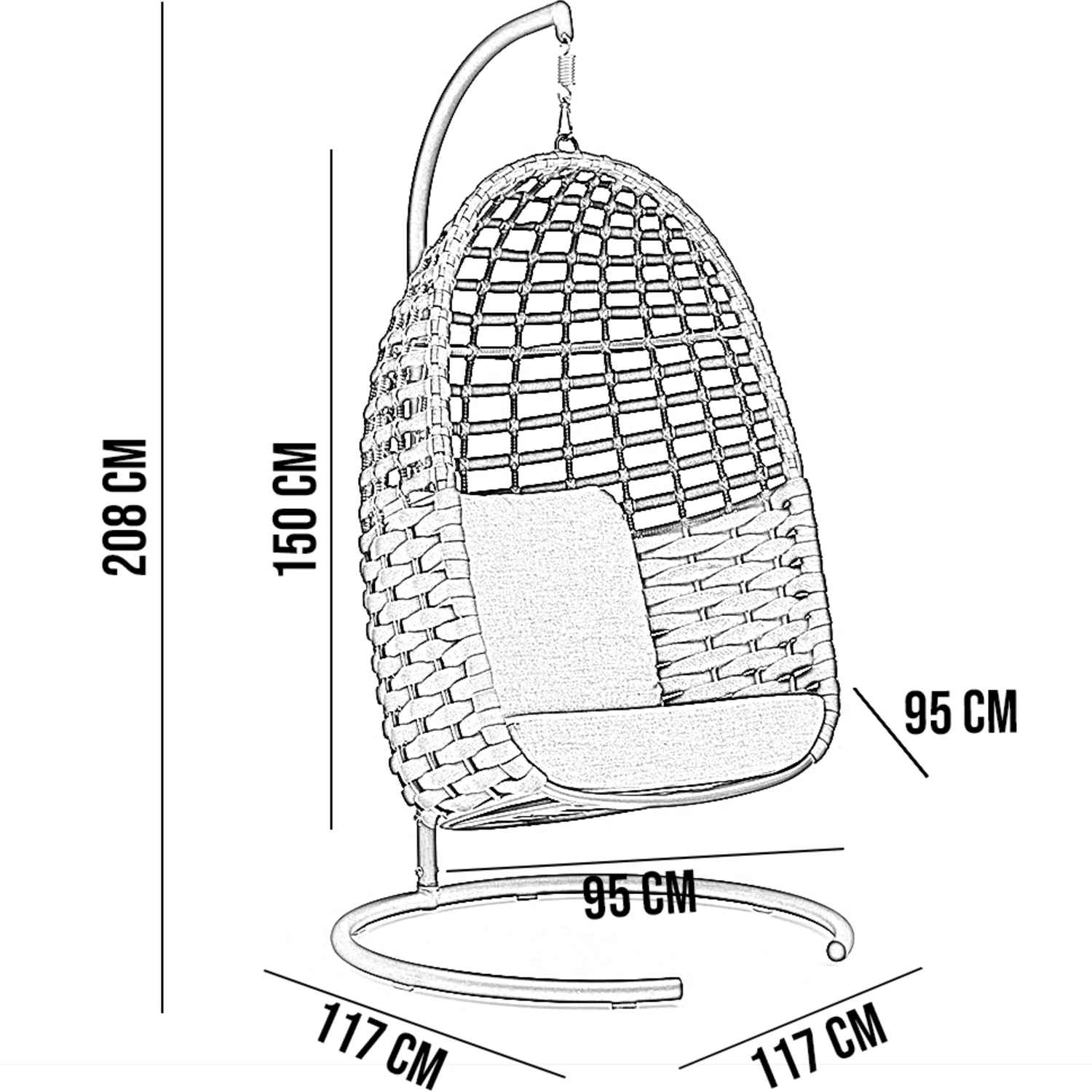 Подвесное кресло HUG Антрацит