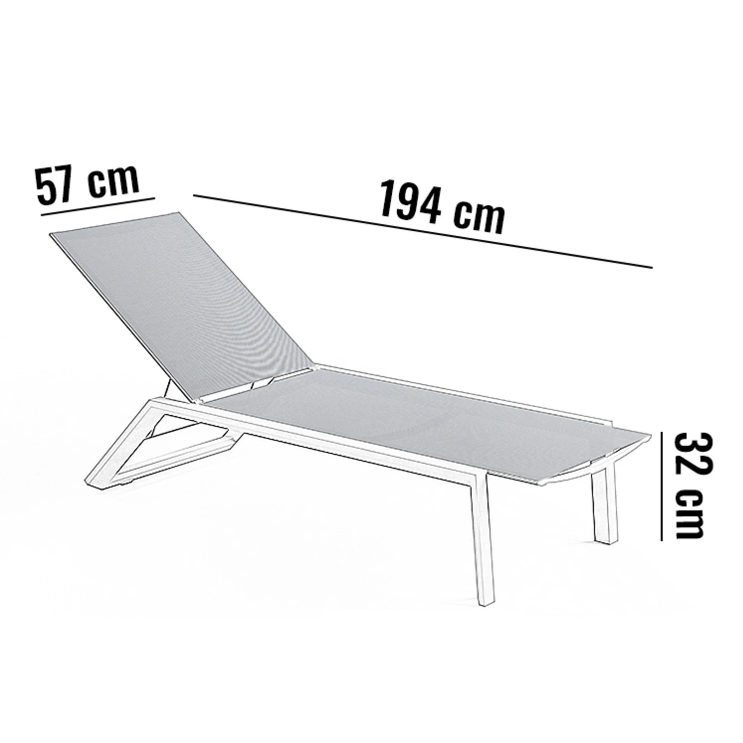 Шезлонг MURCIA Серый