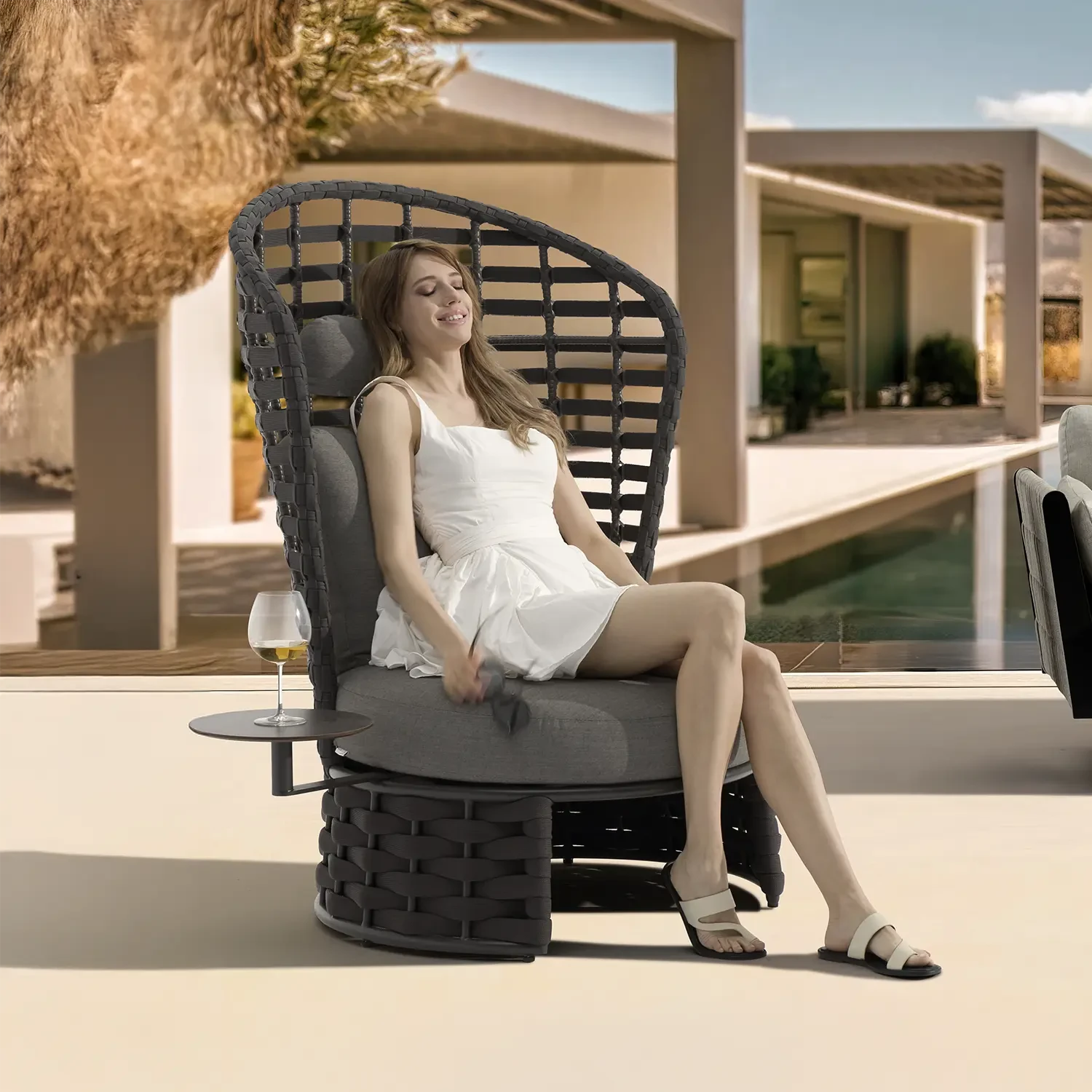 Кресло для отдыха со столиком NOBLE Антрацит