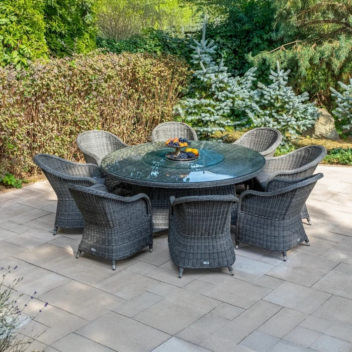 Обеденный комплект RONDO 180 + LEONARDO Серый