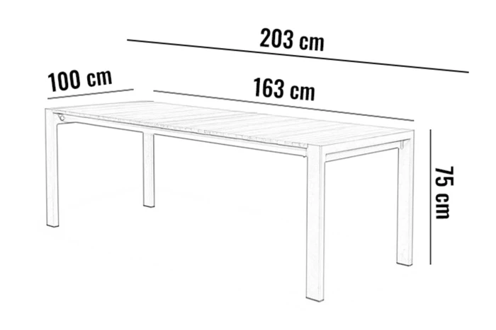 Раздвижной стол RIALTO 163-203 Белый