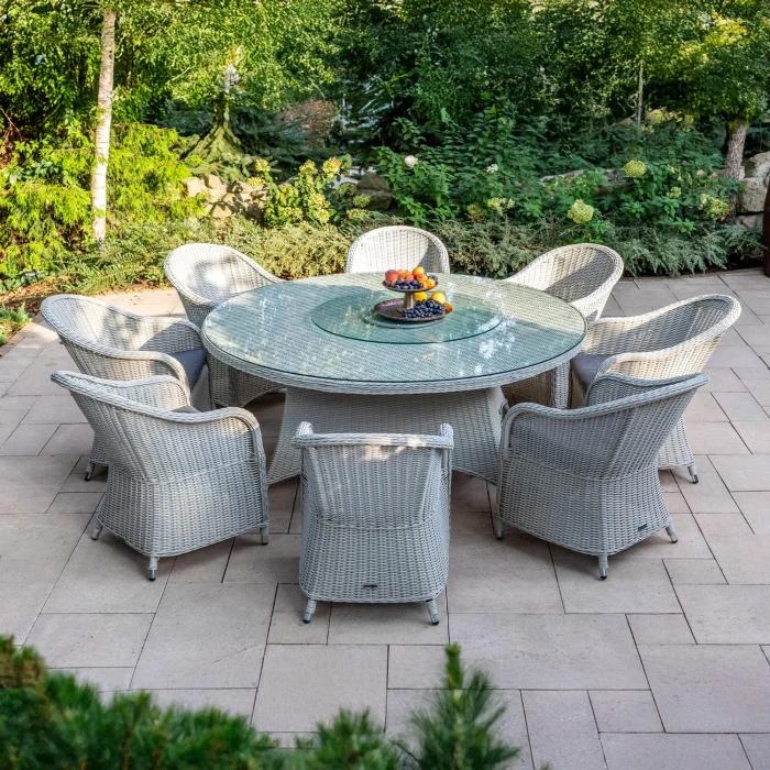 Обеденный комплект RONDO 180 + LEONARDO Белый