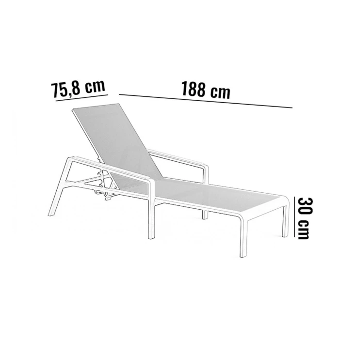 Шезлонг CORDOBA TEAK Антрацит