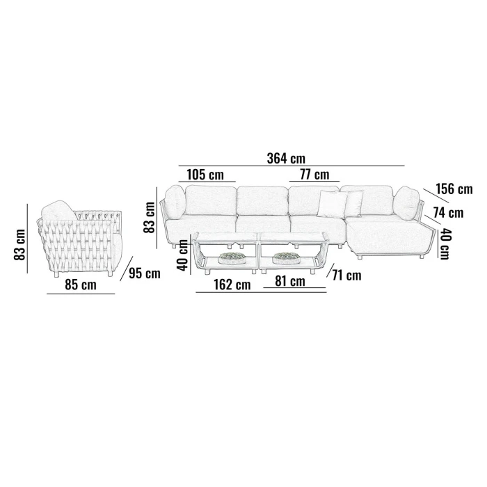 Садовый комплект HUG I Бежевый