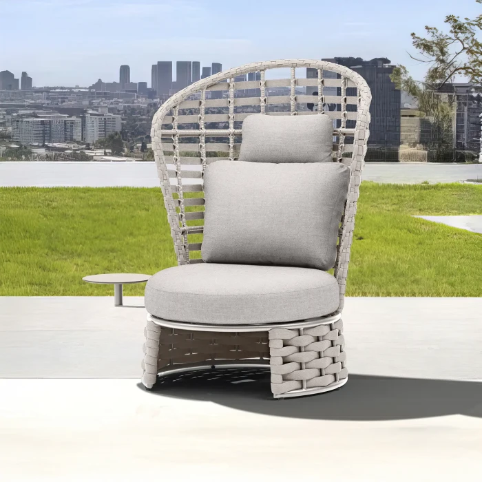 Кресло для отдыха со столиком NOBLE Серо-бежевый