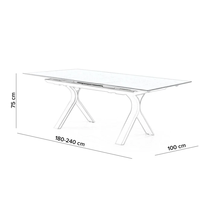 Раздвижной стол TORO 180/240 Антрацит