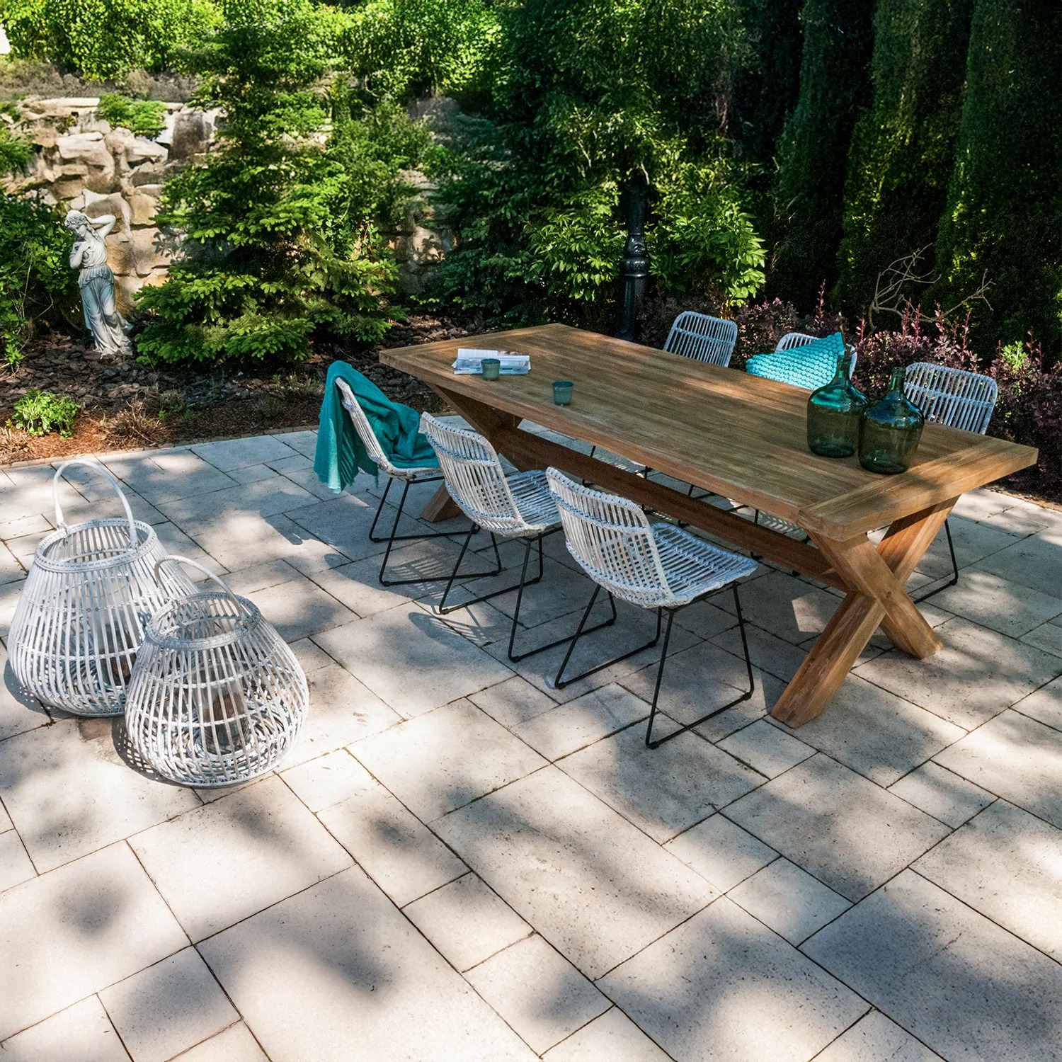 Стул из выбеленного натурального ротанга DINAN