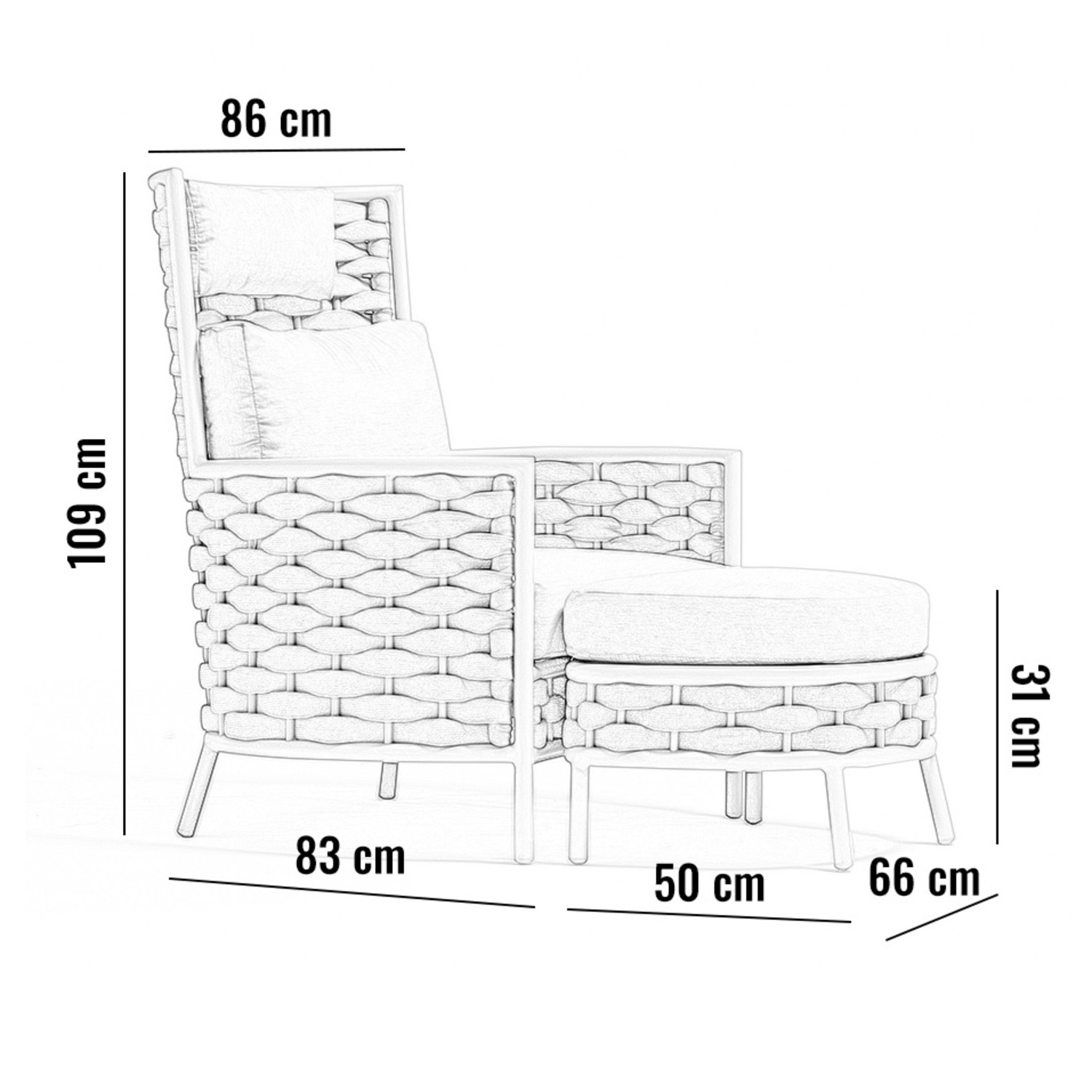 Кресло для отдыха с пуфом LOOP