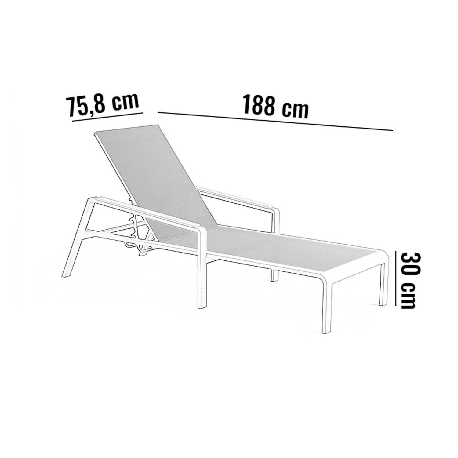 Шезлонг КОРДОБА ТИК (CORDOBA TEAK) Серый