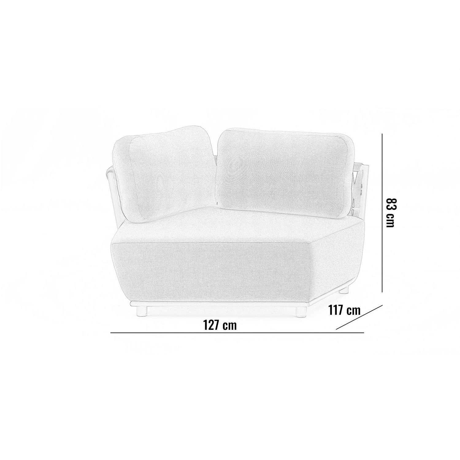 Левый округлый модуль HUG Бежевый