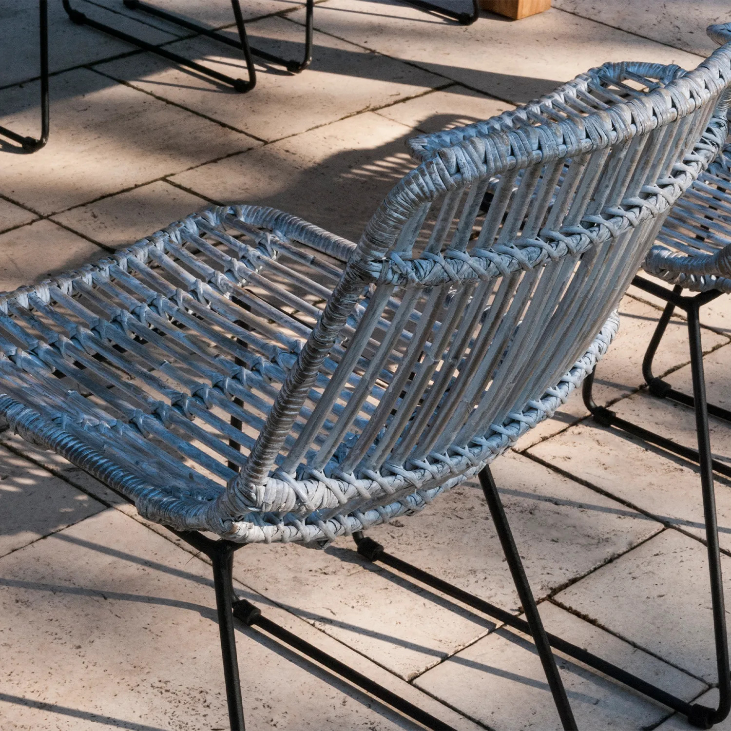 Стул из выбеленного натурального ротанга DINAN