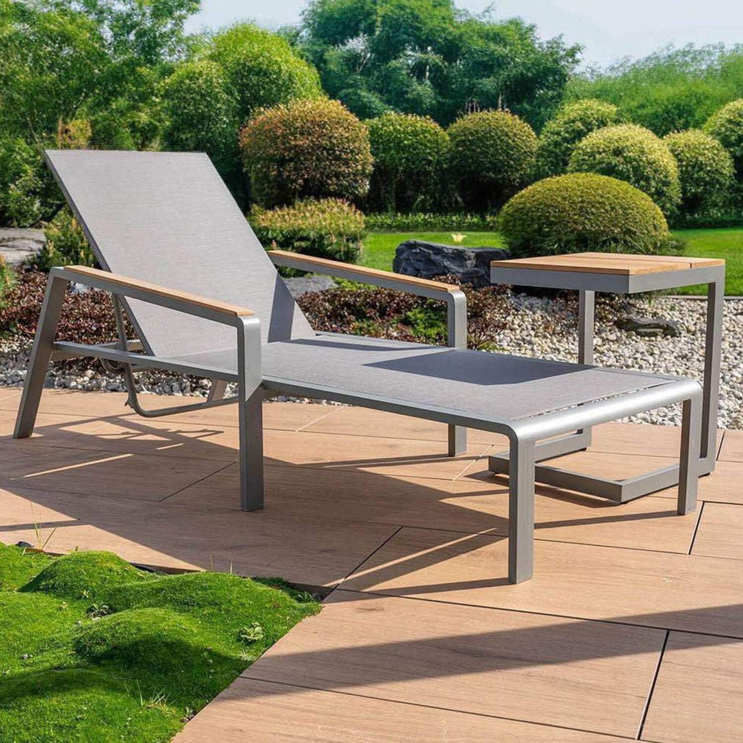 Шезлонг КОРДОБА ТИК (CORDOBA TEAK) Серый