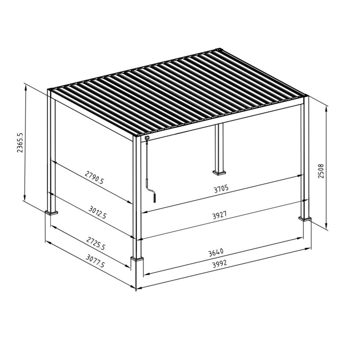 Пергола для террасы PERARA 4x3 Antracite