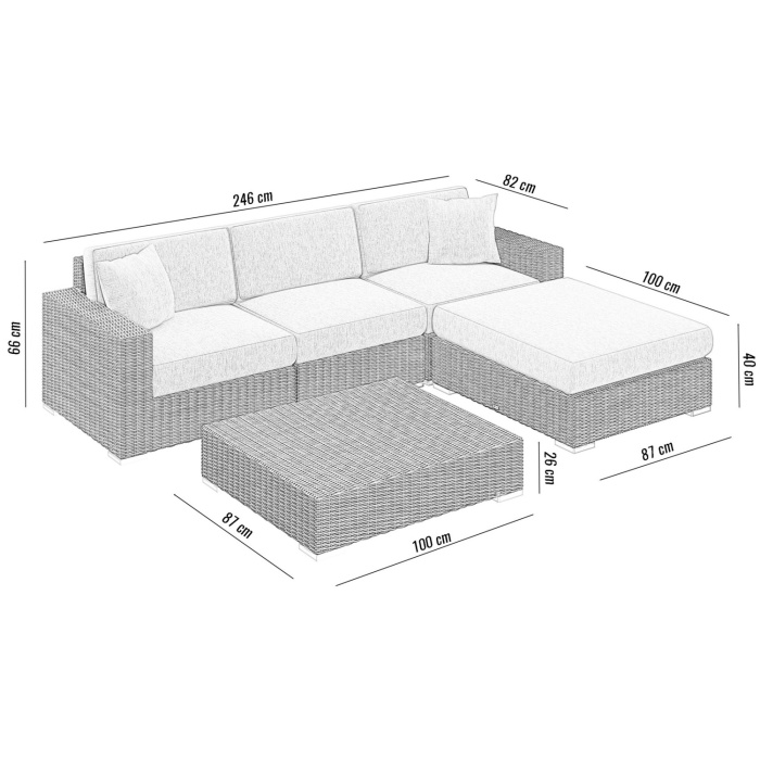 Угловой диванный комплект MILANO I Серый