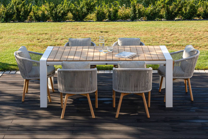 Обеденный комплект MURO + HAVEN Teak 6 Белый